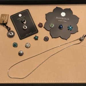 Magnolia and Vine necklace and 9 snaps and charms